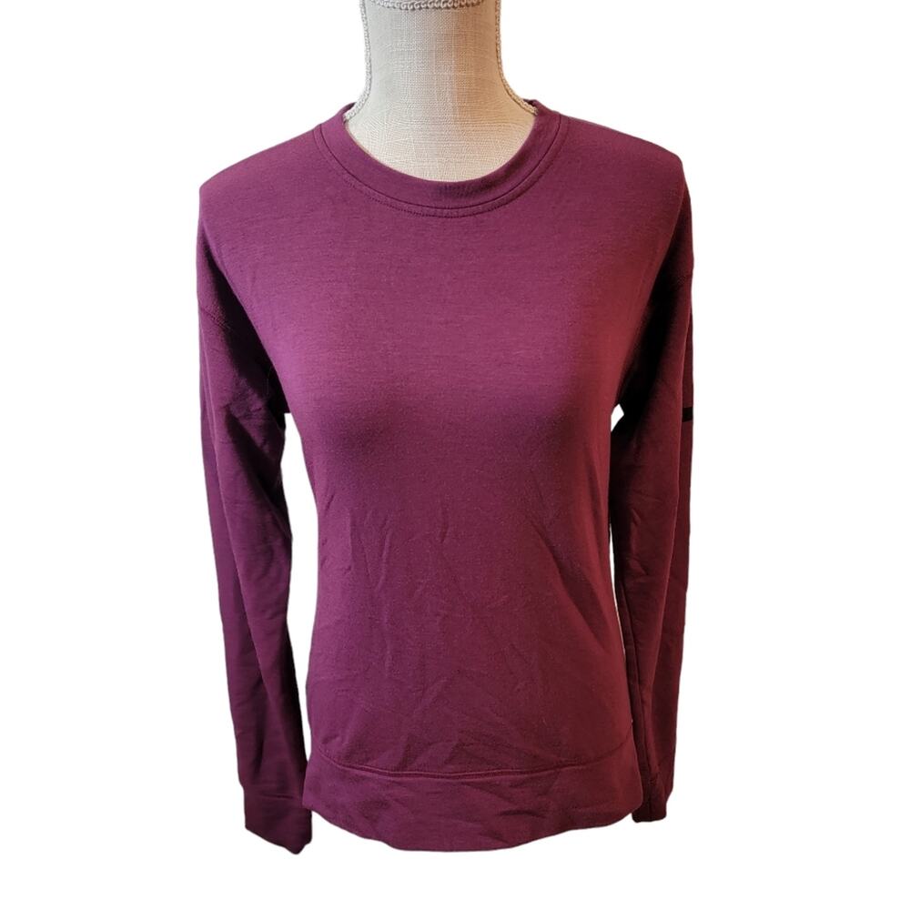 Under Armour Unstoppable Maroon Open-Back Knit Long Sleeve Sweatshirt Size XS
